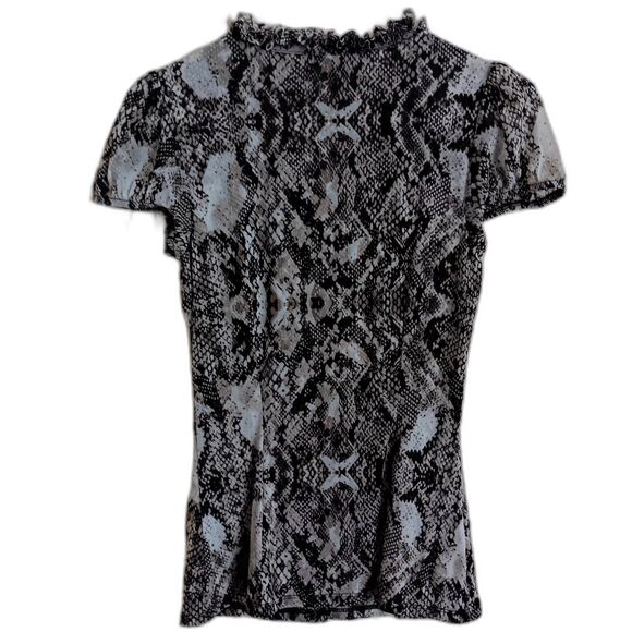 INC Top Women Small Ruffled Snakeskin Button front fairygrunge Y2k - Picture 7 of 11